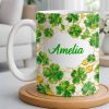 Amelia Shamrocks And Coins - Personalized Custom Coffee Mug - FAM801_MG Amelia Shamrocks And Coins - Personalized Custom Coffee Mug - FAM801_MG