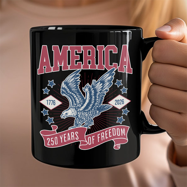 America 1776 - 2026 250 Years Of Freedom Black Mug HA75 897018 America 1776 - 2026 250 Years Of Freedom Black Mug HA75 897018