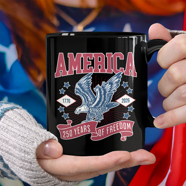 America 1776 - 2026 250 Years Of Freedom Black Mug HA75 897018 America 1776 - 2026 250 Years Of Freedom Black Mug HA75 897018