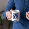 America 1776 Land of the Free Personalized Mug, Vintage 4th of July Gift with Custom Name America 1776 Land of the Free Personalized Mug, Vintage 4th of July Gift with Custom Name