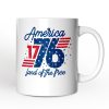 America 1776 Land of the Free Personalized Mug, Vintage 4th of July Gift with Custom Name America 1776 Land of the Free Personalized Mug, Vintage 4th of July Gift with Custom Name