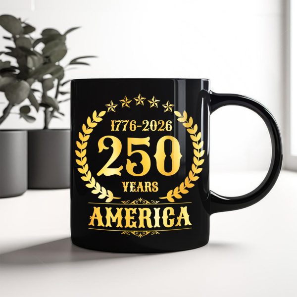 America 250 Years America 250th Anniversary Black Mug HA75 897420 America 250 Years America 250th Anniversary Black Mug HA75 897420