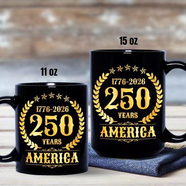 America 250 Years America 250th Anniversary Black Mug HA75 897420 America 250 Years America 250th Anniversary Black Mug HA75 897420