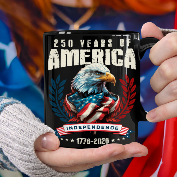 America 250 Years Eagle Independence Day Patriotic Black Mug LM32 895257 America 250 Years Eagle Independence Day Patriotic Black Mug LM32 895257