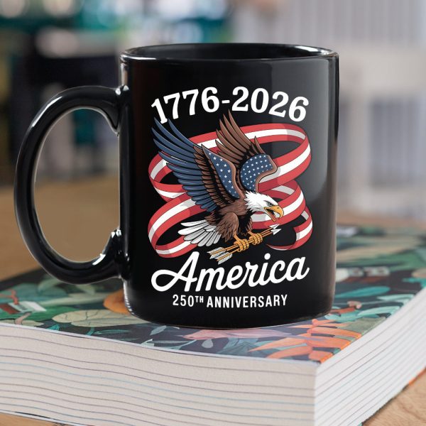 America 250Th Anniversary 1776-2026 Eagle Us Flag Black Mug HA75 898834 America 250Th Anniversary 1776-2026 Eagle Us Flag Black Mug HA75 898834