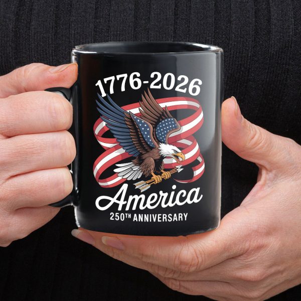 America 250Th Anniversary 1776-2026 Eagle Us Flag Black Mug HA75 898834 America 250Th Anniversary 1776-2026 Eagle Us Flag Black Mug HA75 898834