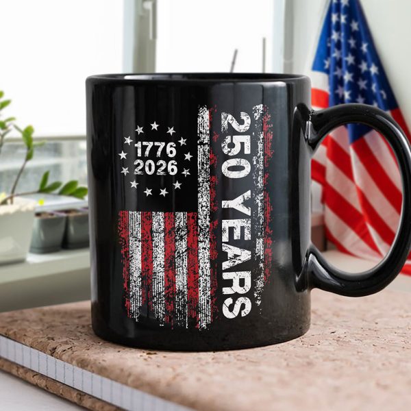 America 250th Birthday US Flag 250 Years We The People Black Mug HA75 897384 America 250th Birthday US Flag 250 Years We The People Black Mug HA75 897384