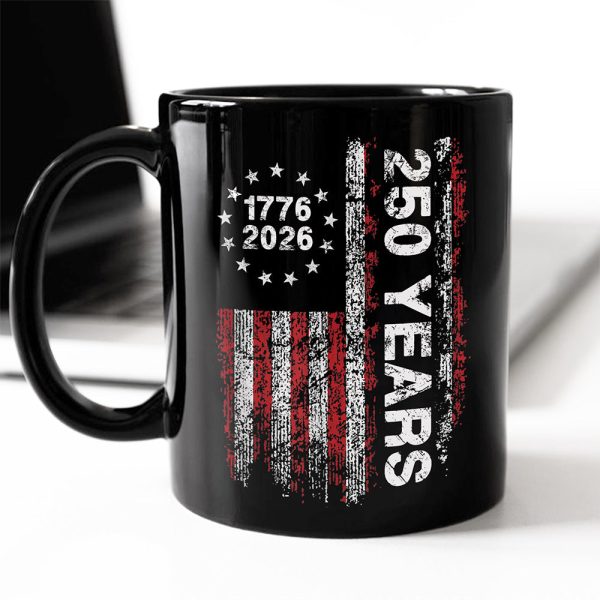 America 250th Birthday US Flag 250 Years We The People Black Mug HA75 897384 America 250th Birthday US Flag 250 Years We The People Black Mug HA75 897384