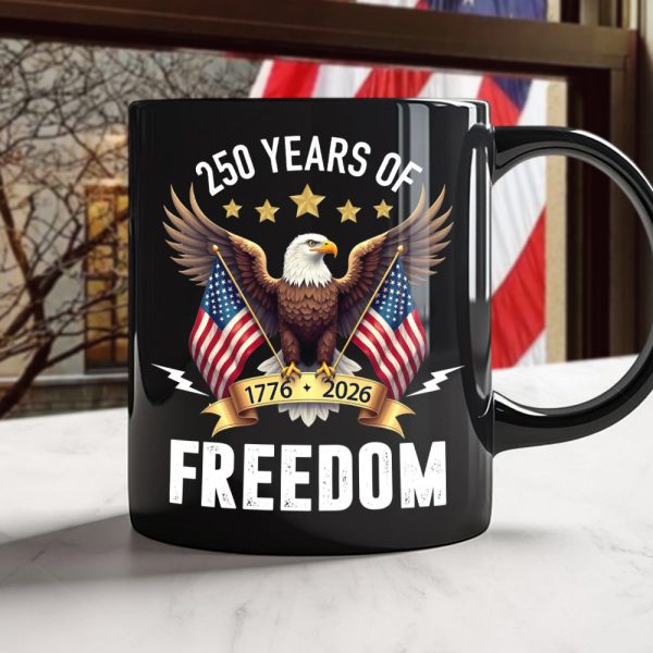 America Eagles 250 Years Of Freedom Black Mug LM32 895211 America Eagles 250 Years Of Freedom Black Mug LM32 895211