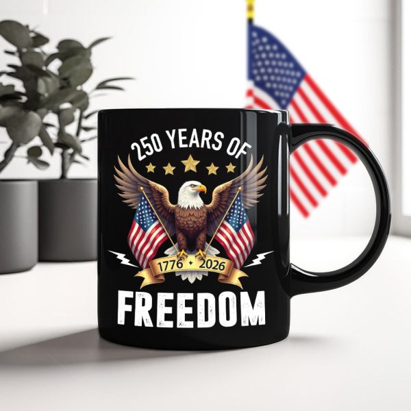 America Eagles 250 Years Of Freedom Black Mug LM32 895211 America Eagles 250 Years Of Freedom Black Mug LM32 895211