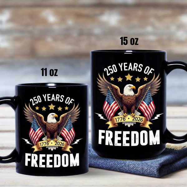America Eagles 250 Years Of Freedom Black Mug LM32 895211 America Eagles 250 Years Of Freedom Black Mug LM32 895211