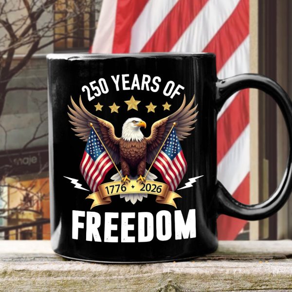 America Eagles 250 Years Of Freedom Black Mug LM32 895211 America Eagles 250 Years Of Freedom Black Mug LM32 895211
