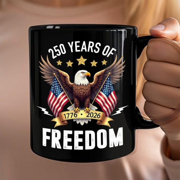 America Eagles 250 Years Of Freedom Black Mug LM32 895211 America Eagles 250 Years Of Freedom Black Mug LM32 895211