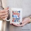America Land of the Free Personalized Mug, Retro Floral Independence Day Gift with Custom Name America Land of the Free Personalized Mug, Retro Floral Independence Day Gift with Custom Name