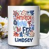 America Land of the Free Personalized Mug, Retro Floral Independence Day Gift with Custom Name America Land of the Free Personalized Mug, Retro Floral Independence Day Gift with Custom Name