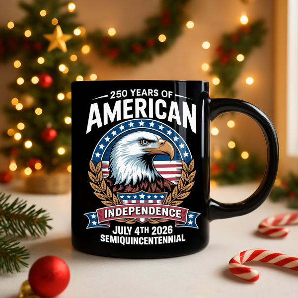 American 250 Years Independence Eagle - July 4th 2026 Black Mug LM32 895249 American 250 Years Independence Eagle - July 4th 2026 Black Mug LM32 895249