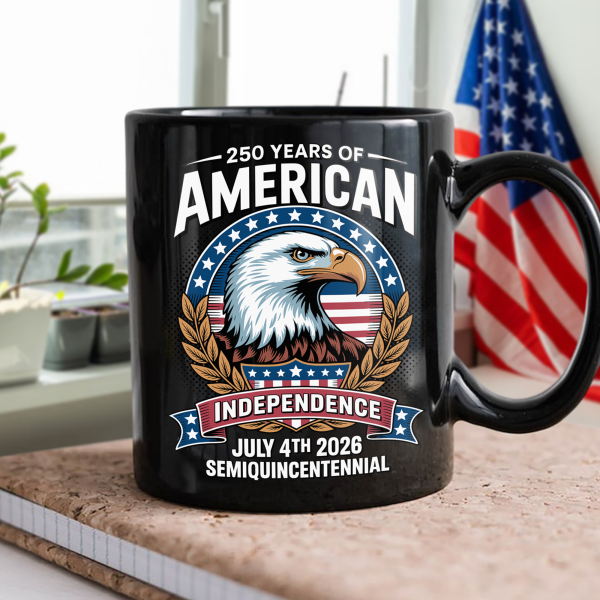 American 250 Years Independence Eagle - July 4th 2026 Black Mug LM32 895249 American 250 Years Independence Eagle - July 4th 2026 Black Mug LM32 895249