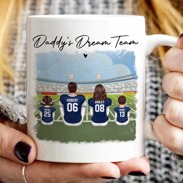 American Football Dad Team Family Personalized Mug