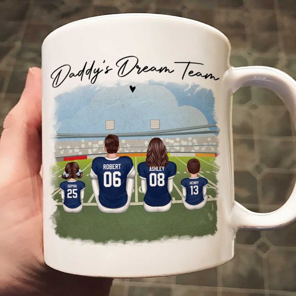American Football Dad Team Family Personalized Mug