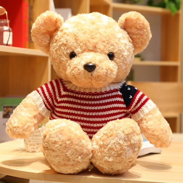American Sweater Teddy Bear Plush Toy Soft Gift for Kids American Sweater Teddy Bear Plush Toy Soft Gift for Kids