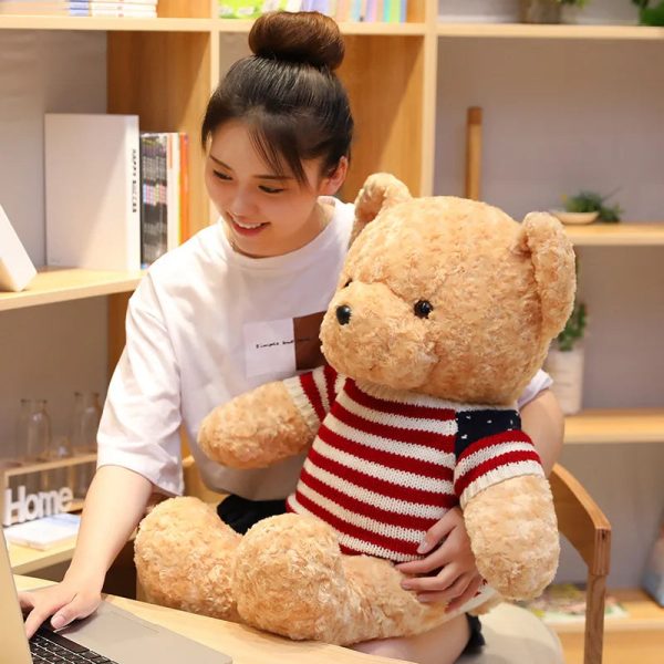 American Sweater Teddy Bear Plush Toy Soft Gift for Kids American Sweater Teddy Bear Plush Toy Soft Gift for Kids