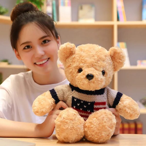 American Sweater Teddy Bear Plush Toy Soft Gift for Kids American Sweater Teddy Bear Plush Toy Soft Gift for Kids