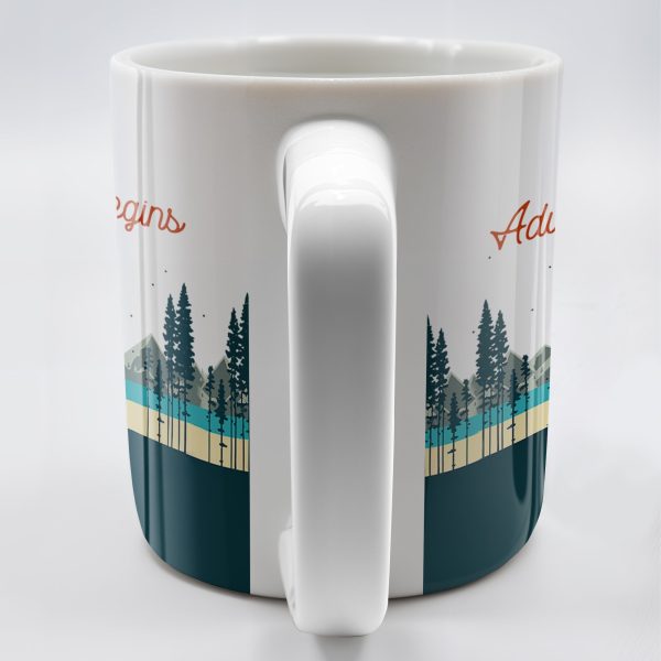 And So The Adventure Begins Featuring Mountains And Sunrise - Personalized Custom Coffee Mug - CPL494_MG And So The Adventure Begins Featuring Mountains And Sunrise - Personalized Custom Coffee Mug - CPL494_MG