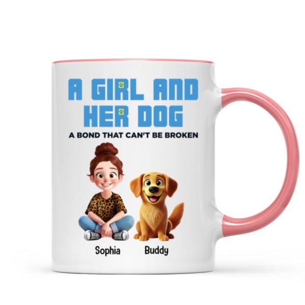 Animation Cartoon A Girl Boy And Dogs A Bond That Can't Be Broken Personalized Mug, Gift For Dog Lovers Animation Cartoon A Girl Boy And Dogs A Bond That Can't Be Broken Personalized Mug, Gift For Dog Lovers