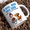 Animation Cartoon A Girl Boy And Dogs A Bond That Can't Be Broken Personalized Mug, Gift For Dog Lovers Animation Cartoon A Girl Boy And Dogs A Bond That Can't Be Broken Personalized Mug, Gift For Dog Lovers