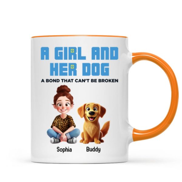 Animation Cartoon A Girl Boy And Dogs A Bond That Can't Be Broken Personalized Mug, Gift For Dog Lovers Animation Cartoon A Girl Boy And Dogs A Bond That Can't Be Broken Personalized Mug, Gift For Dog Lovers
