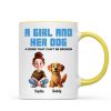 Animation Cartoon A Girl Boy And Dogs A Bond That Can't Be Broken Personalized Mug, Gift For Dog Lovers Animation Cartoon A Girl Boy And Dogs A Bond That Can't Be Broken Personalized Mug, Gift For Dog Lovers