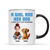 Animation Cartoon A Girl Boy And Dogs A Bond That Can't Be Broken Personalized Mug, Gift For Dog Lovers Animation Cartoon A Girl Boy And Dogs A Bond That Can't Be Broken Personalized Mug, Gift For Dog Lovers