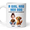 Animation Cartoon A Girl Boy And Dogs A Bond That Can't Be Broken Personalized Mug, Gift For Dog Lovers Animation Cartoon A Girl Boy And Dogs A Bond That Can't Be Broken Personalized Mug, Gift For Dog Lovers