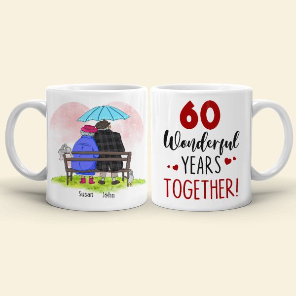 Anniversary Wonderful Years Together, Valentine Day Happy Forever Couple Married White Mug Gift For My Wife My Husband