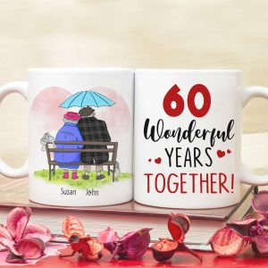 Anniversary Wonderful Years Together, Valentine Day Happy Forever Couple Married White Mug Gift For My Wife My Husband