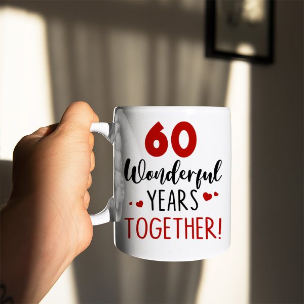 Anniversary Wonderful Years Together, Valentine Day Happy Forever Couple Married White Mug Gift For My Wife My Husband