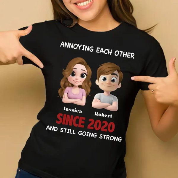 Annoying Each Other - Personalized Couple Cup A Hilarious Love Story with Custom Names Annoying Each Other - Personalized Couple Cup A Hilarious Love Story with Custom Names