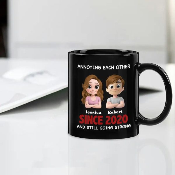 Annoying Each Other - Personalized Couple Cup A Hilarious Love Story with Custom Names Annoying Each Other - Personalized Couple Cup A Hilarious Love Story with Custom Names