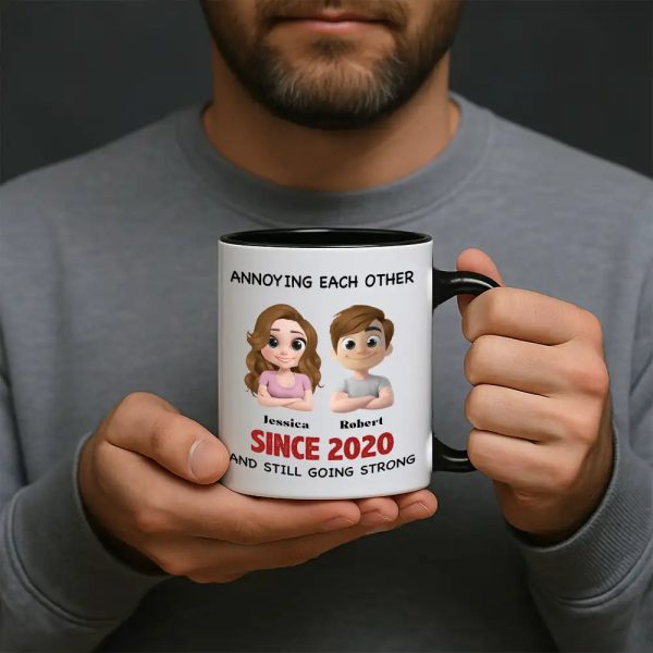 Annoying Each Other - Personalized Couple Cup A Hilarious Love Story with Custom Names Annoying Each Other - Personalized Couple Cup A Hilarious Love Story with Custom Names