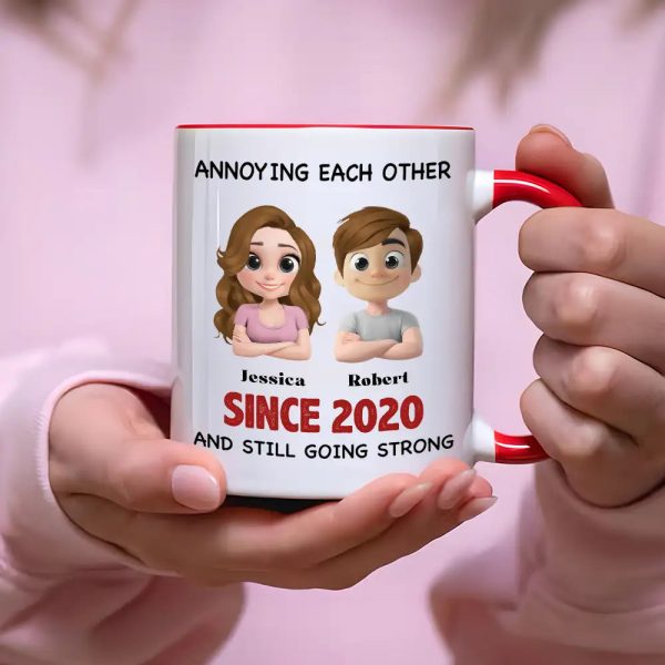 Annoying Each Other - Personalized Couple Cup A Hilarious Love Story with Custom Names Annoying Each Other - Personalized Couple Cup A Hilarious Love Story with Custom Names