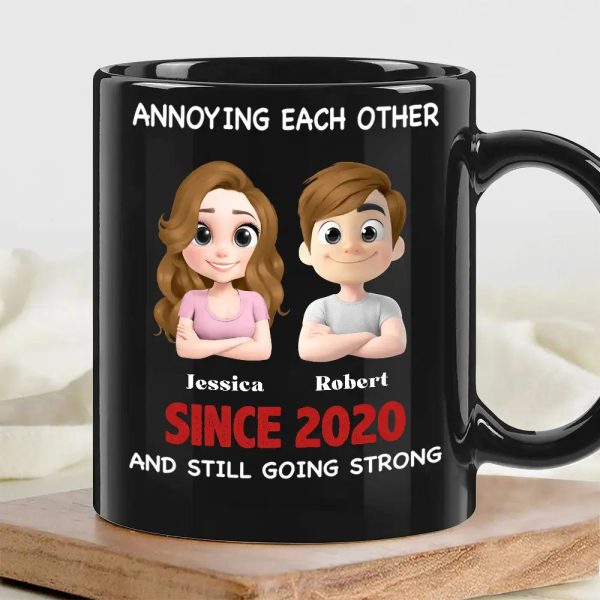 Annoying Each Other - Personalized Couple Cup A Hilarious Love Story with Custom Names Annoying Each Other - Personalized Couple Cup A Hilarious Love Story with Custom Names