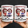 Annoying Each Other And Still Going Strong, Cartoon Couple With Hearts - Personalized Custom Coffee Mug - CPL995_MG Annoying Each Other And Still Going Strong, Cartoon Couple With Hearts - Personalized Custom Coffee Mug - CPL995_MG