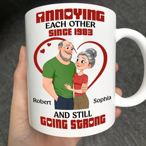 Annoying Each Other Hugging Couple - Personalized Mug Annoying Each Other Hugging Couple - Personalized Mug