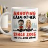 Annoying Each Other Personalized White Ceramic Mug Cute Couple Sitting Illustration Funny Daily Coffee Gift for Couples Annoying Each Other Personalized White Ceramic Mug Cute Couple Sitting Illustration Funny Daily Coffee Gift for Couples