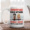Annoying Each Other Personalized White Ceramic Mug Cute Couple Sitting Illustration Funny Daily Coffee Gift for Couples Annoying Each Other Personalized White Ceramic Mug Cute Couple Sitting Illustration Funny Daily Coffee Gift for Couples