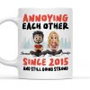 Annoying Each Other Personalized White Ceramic Mug Cute Couple Sitting Illustration Funny Daily Coffee Gift for Couples Annoying Each Other Personalized White Ceramic Mug Cute Couple Sitting Illustration Funny Daily Coffee Gift for Couples