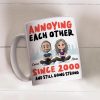 Annoying Each Other Personalized White Ceramic Mug Cute Couple Sitting Illustration Funny Daily Coffee Gift for Couples Annoying Each Other Personalized White Ceramic Mug Cute Couple Sitting Illustration Funny Daily Coffee Gift for Couples