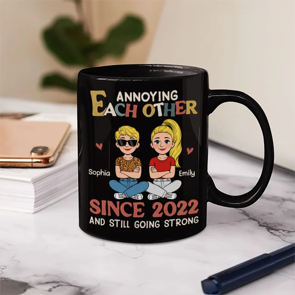 Annoying Each Other Retro Couple - Personalized Mug Annoying Each Other Retro Couple - Personalized Mug
