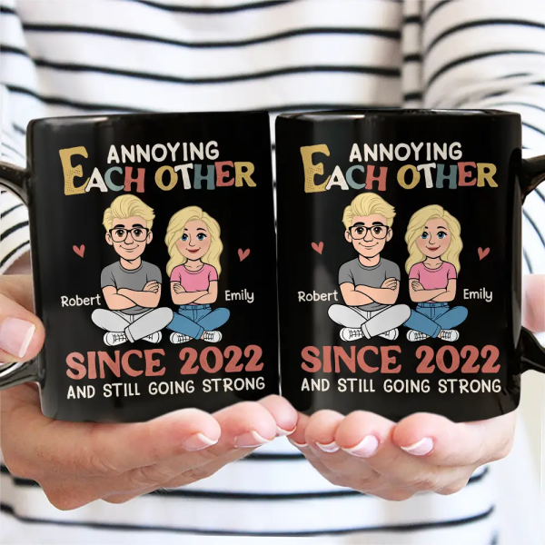 Annoying Each Other Retro Couple - Personalized Mug Annoying Each Other Retro Couple - Personalized Mug