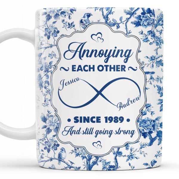 Annoying Each Other Since, Flowers and Birds Design - Personalized Custom Coffee Mug - CPL412_MG Annoying Each Other Since, Flowers and Birds Design - Personalized Custom Coffee Mug - CPL412_MG